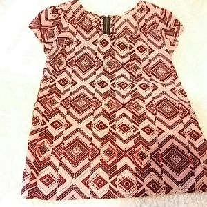 Red and pink diamond design blouse